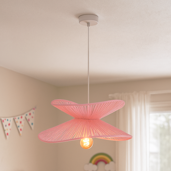Suspension en papier rose, Rosalie