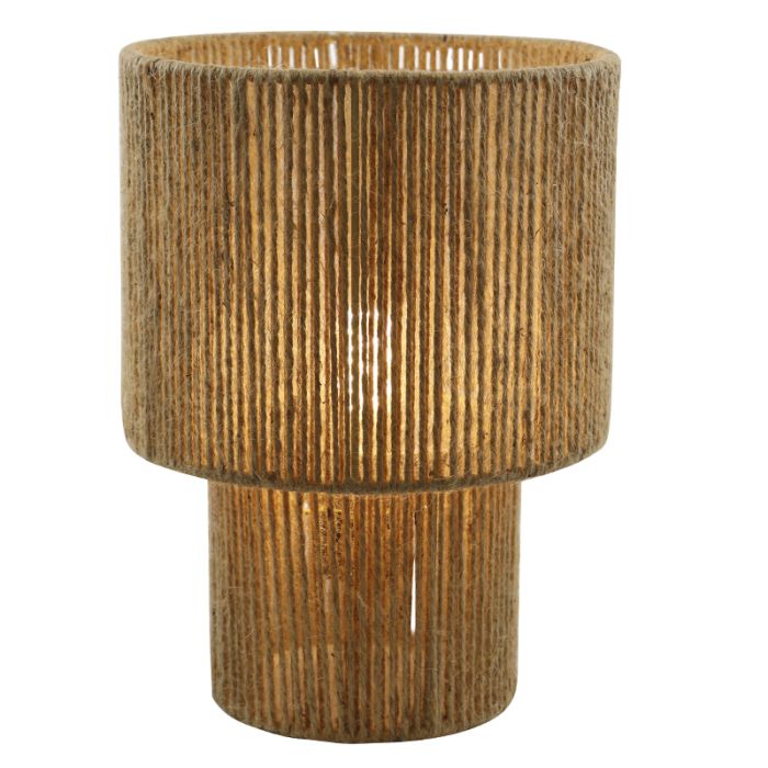 Lampe de table marronne rustique, Sanny, avec interrupteur