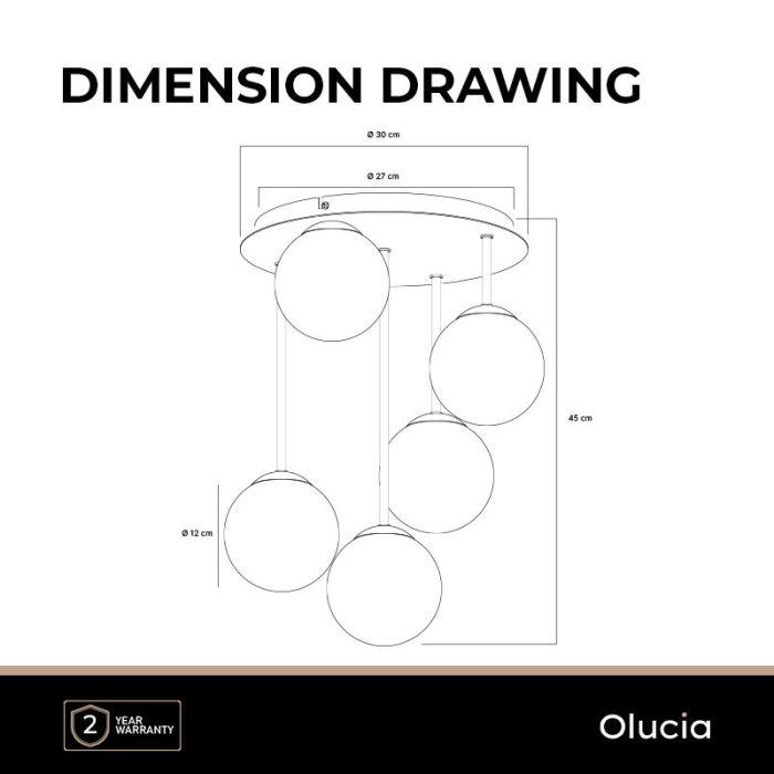 Plafonnier laiton design, Stacy