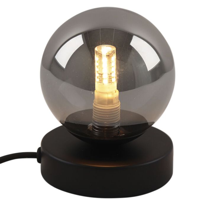 Lampe de table grise design, Stacy, avec interrupteur