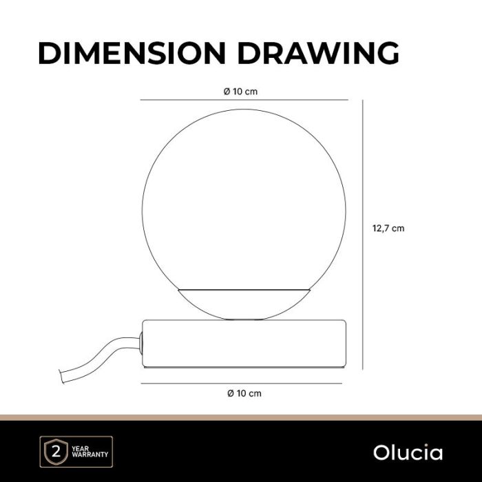 Lampe de table grise design, Stacy, avec interrupteur