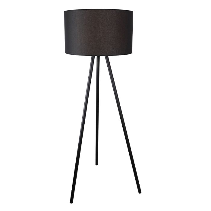 Lampadaire noir moderne, Janou, avec interrupteur