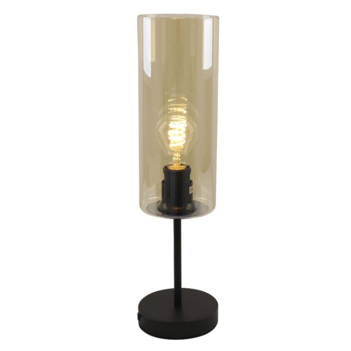Lampe de table ambre moderne, Gaya, avec interrupteur