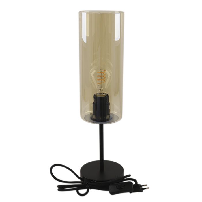 Lampe de table ambre moderne, Gaya, avec interrupteur