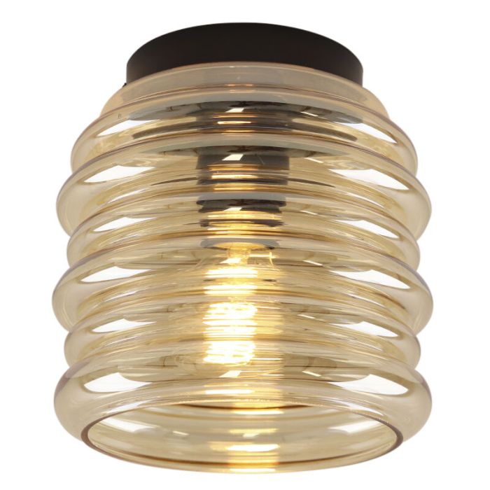 Plafonnier ambre en verre, Karen