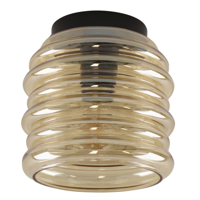 Plafonnier ambre en verre, Karen
