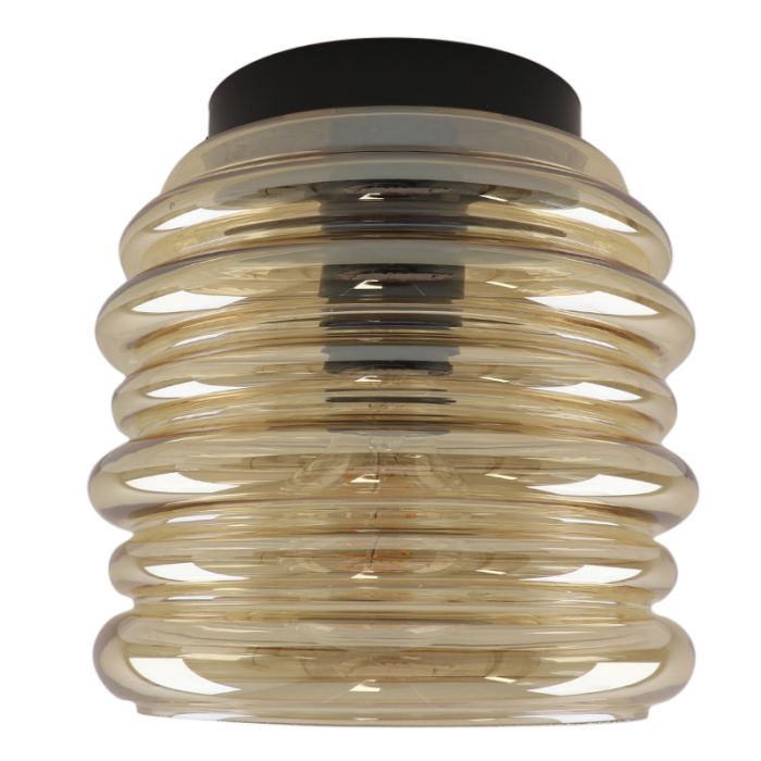 Plafonnier ambre en verre, Karen