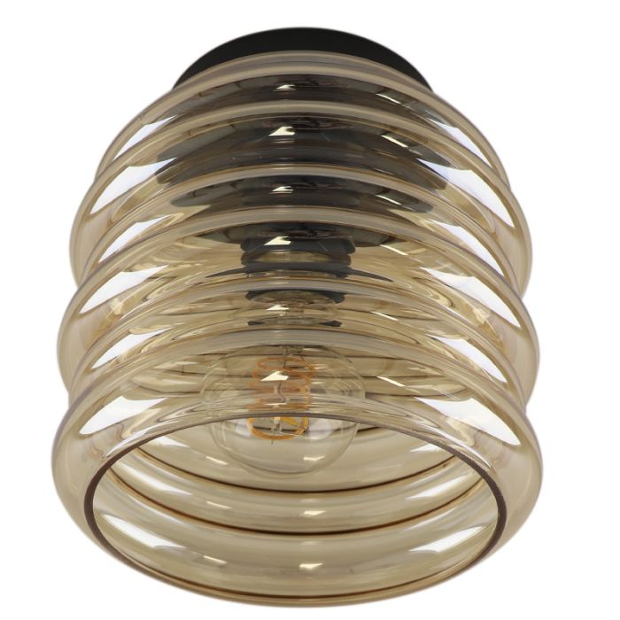 Plafonnier ambre en verre, Karen