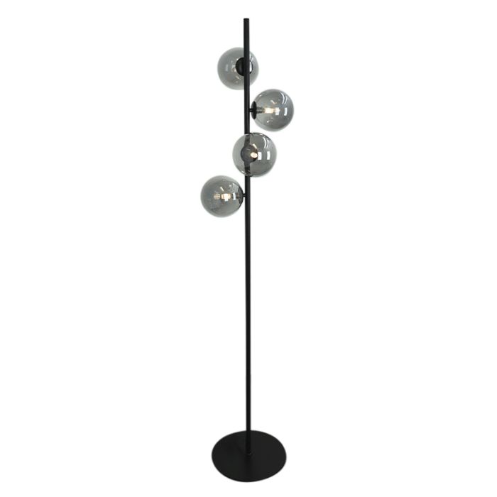 Lampadaire gris design, Remo, avec interrupteur