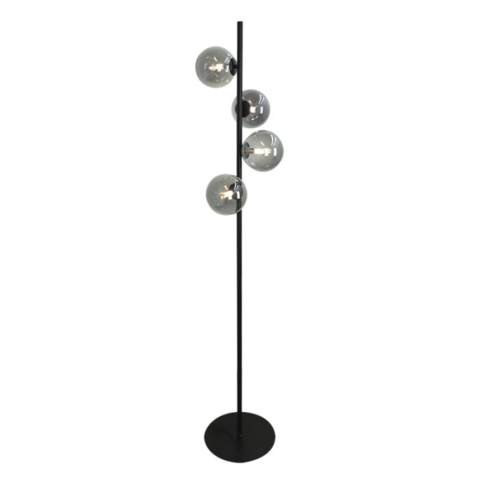 Lampadaire gris design, Remo, avec interrupteur