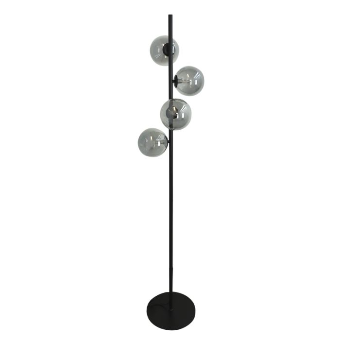 Lampadaire gris design, Remo, avec interrupteur