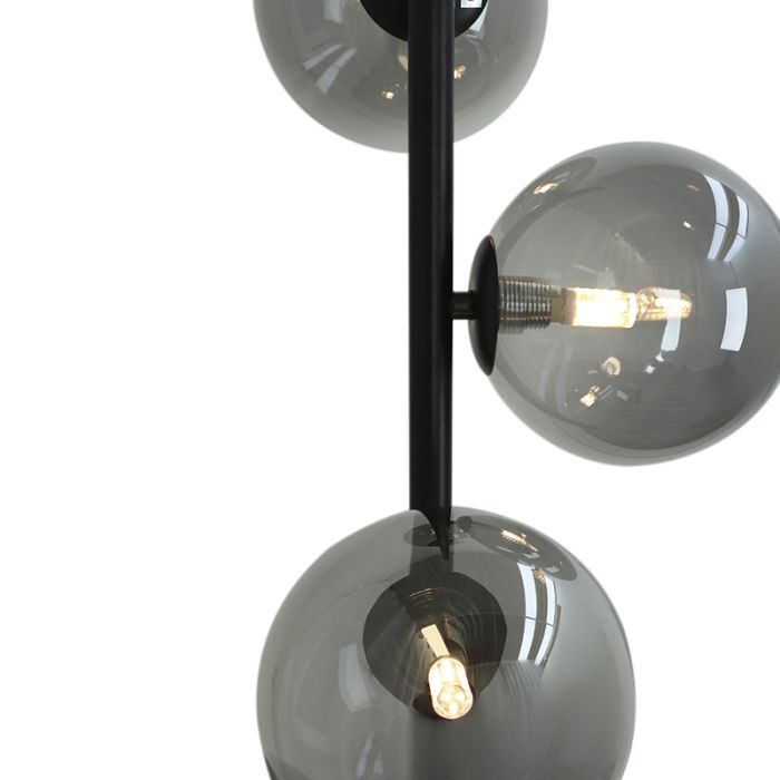Lampadaire gris design, Remo, avec interrupteur