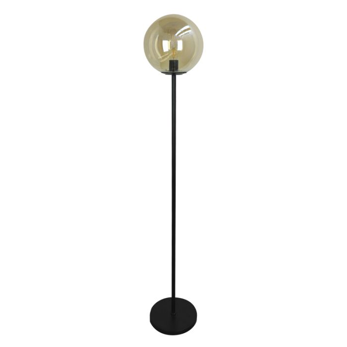 Lampadaire ambre design, Dolf, avec interrupteur