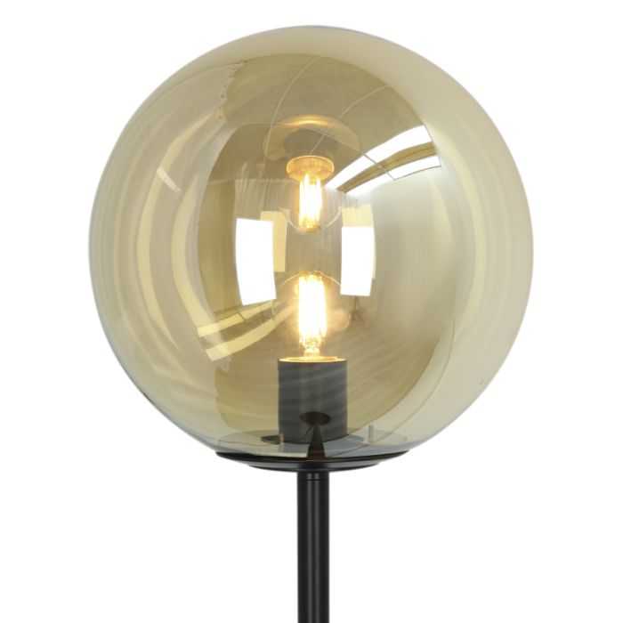 Lampadaire ambre design, Dolf, avec interrupteur