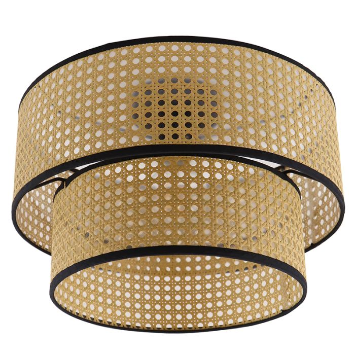 Plafonnier en rotin marron, Kirsten
