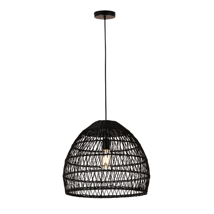 Suspension en rotin noire, Rosa