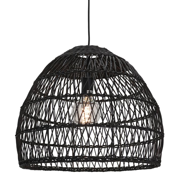 Suspension en rotin noire, Rosa