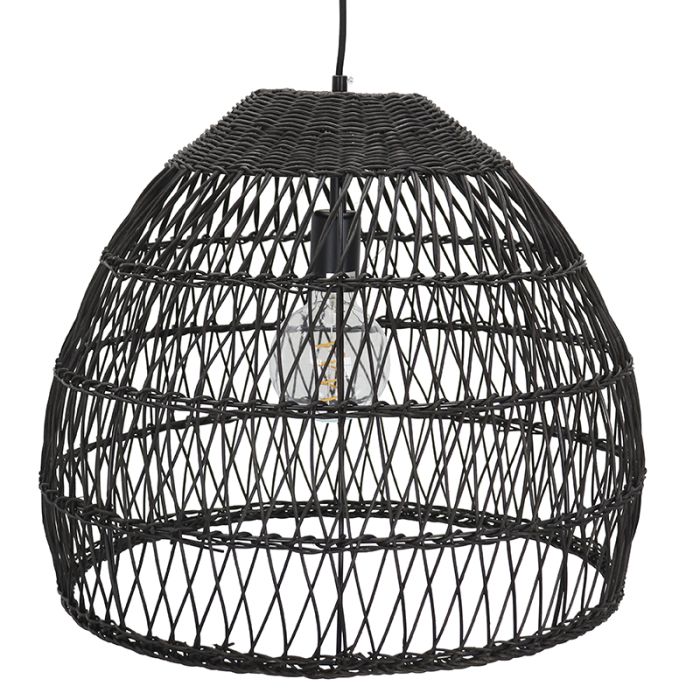 Suspension en rotin noire, Rosa