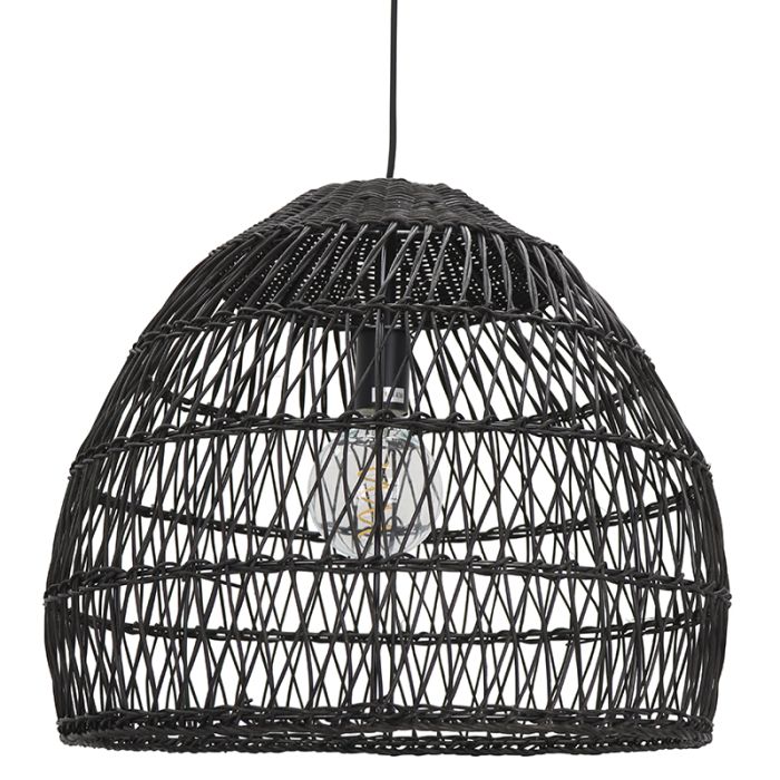 Suspension en rotin noire, Rosa