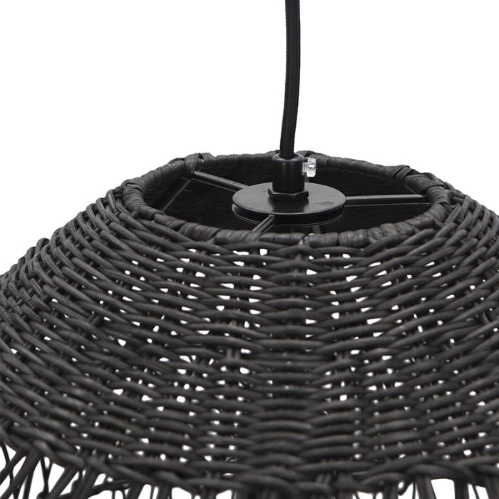 Suspension en rotin noire, Rosa