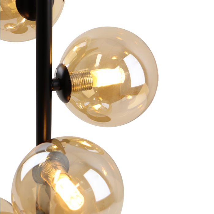 Lampe de table ambre design, Remo, avec interrupteur