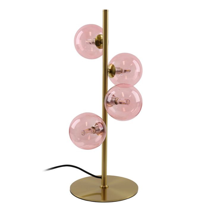 Lampe de table rose design, Remo, avec interrupteur