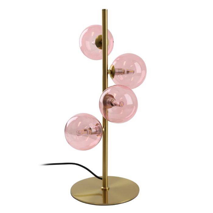 Lampe de table rose design, Remo, avec interrupteur