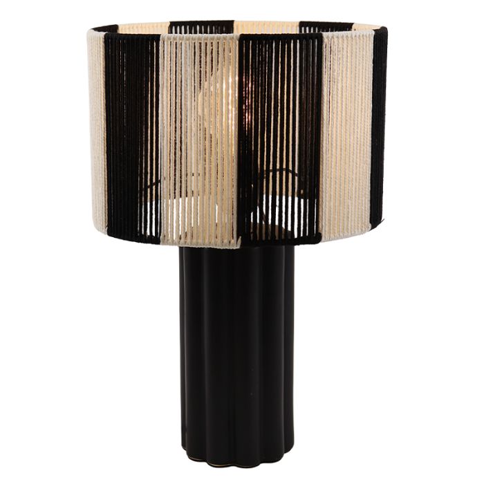 Lampe de table noire rustique, Juno, avec interrupteur