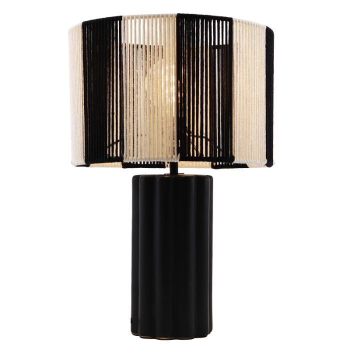 Lampe de table noire rustique, Juno, avec interrupteur