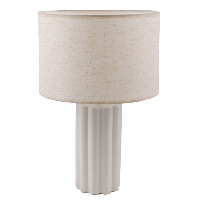 Lampe de table blanche rustique, Juno, avec interrupteur
