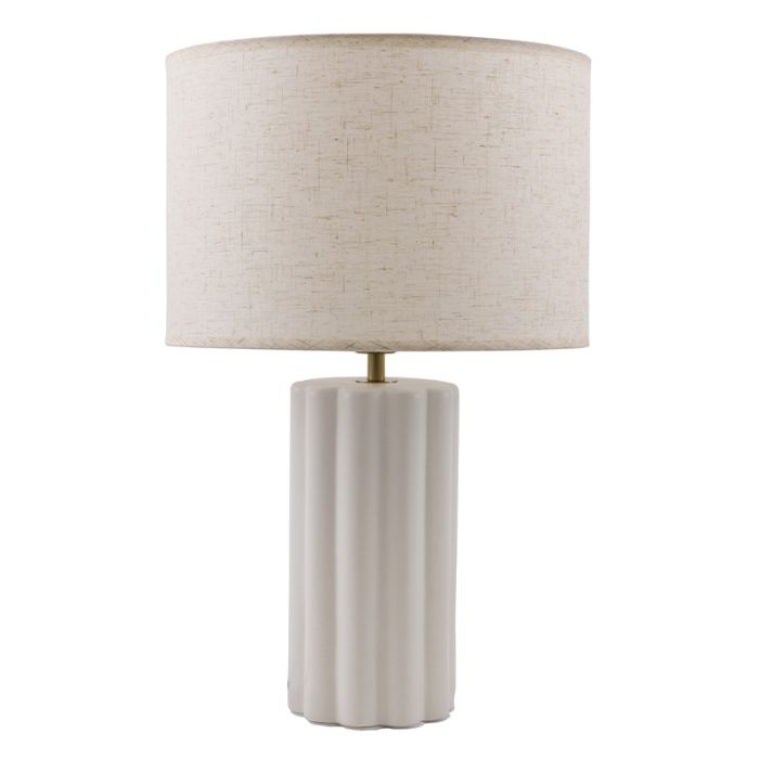 Lampe de table blanche rustique, Juno, avec interrupteur