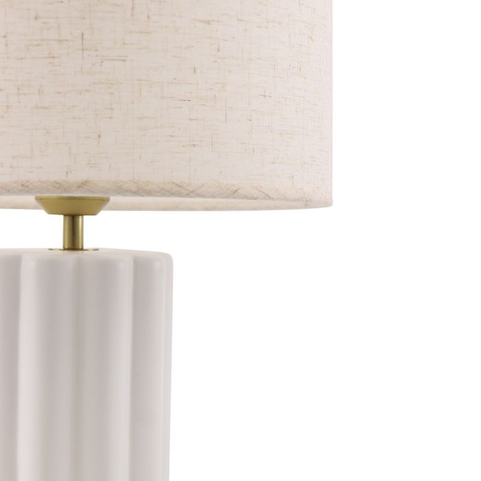 Lampe de table blanche rustique, Juno, avec interrupteur