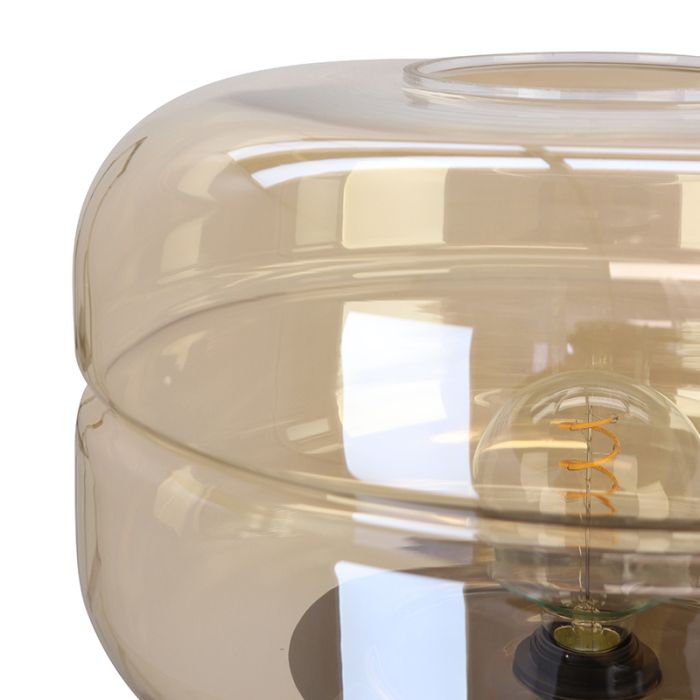 Lampadaire ambre rétro, Sean, avec interrupteur