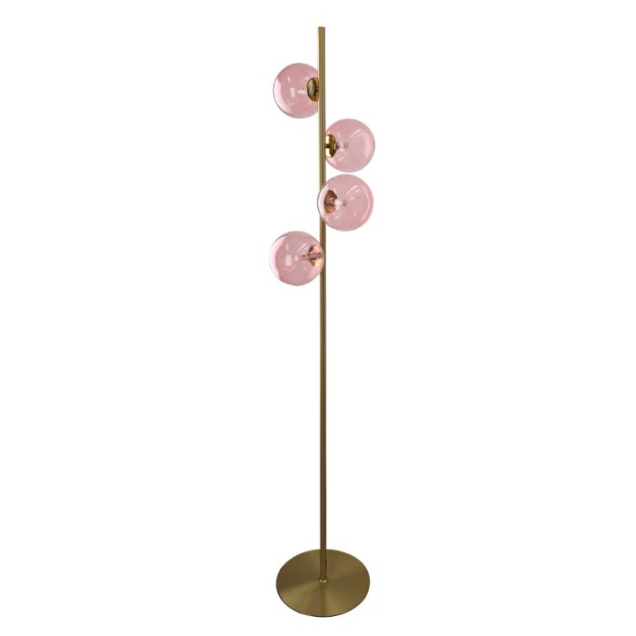 Lampadaire rose design, Remo, avec interrupteur