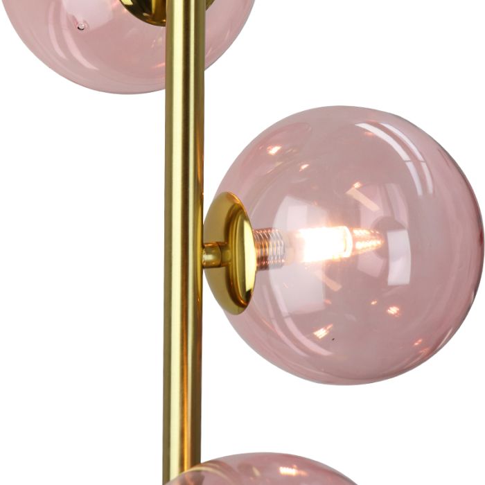 Lampadaire rose design, Remo, avec interrupteur