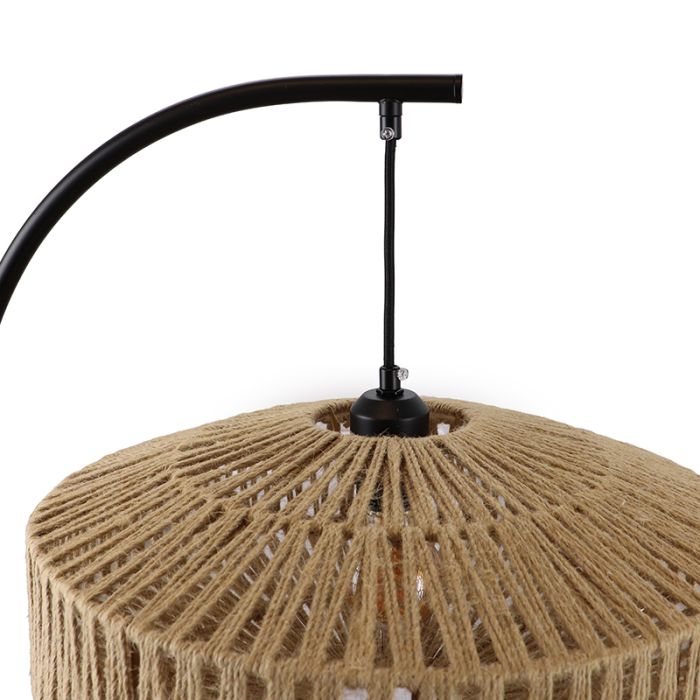Lampadaire marron rustique, Selena, avec interrupteur