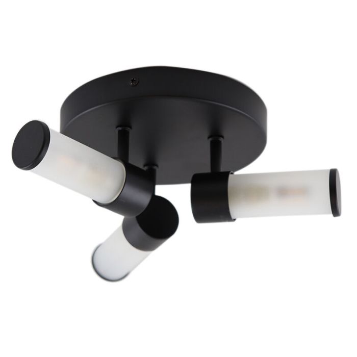 Plafonnier salle de bain noir moderne, Callum, IP44