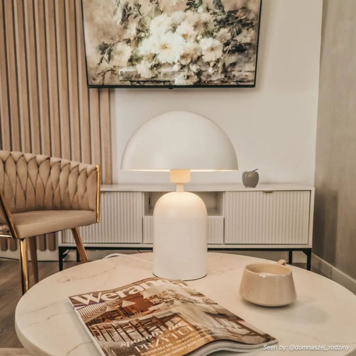 Lampe de table blanche moderne, Isha, avec interrupteur
