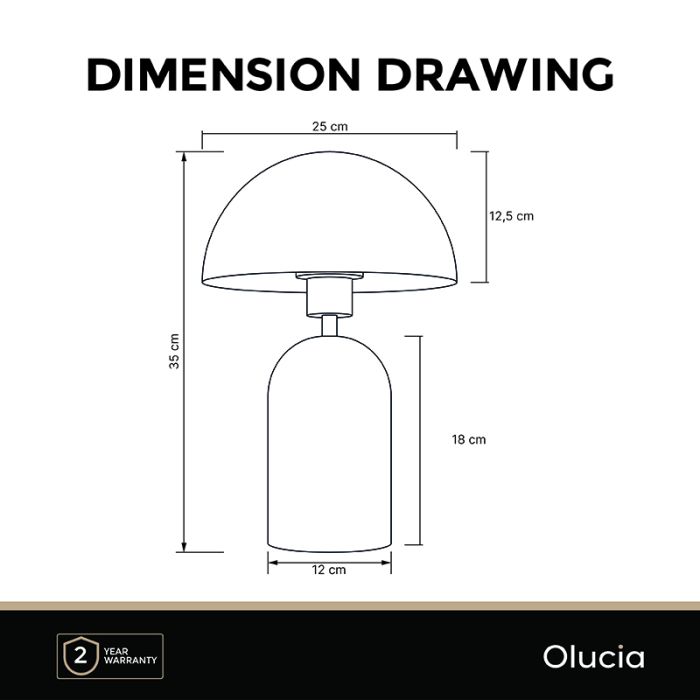 Lampe de table blanche moderne, Isha, avec interrupteur