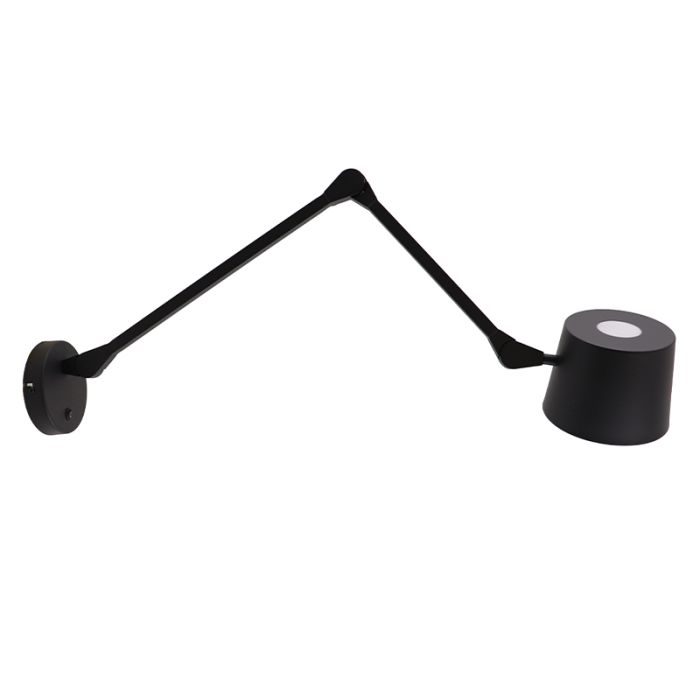 Applique murale noire moderne, Rinke, avec interrupteur