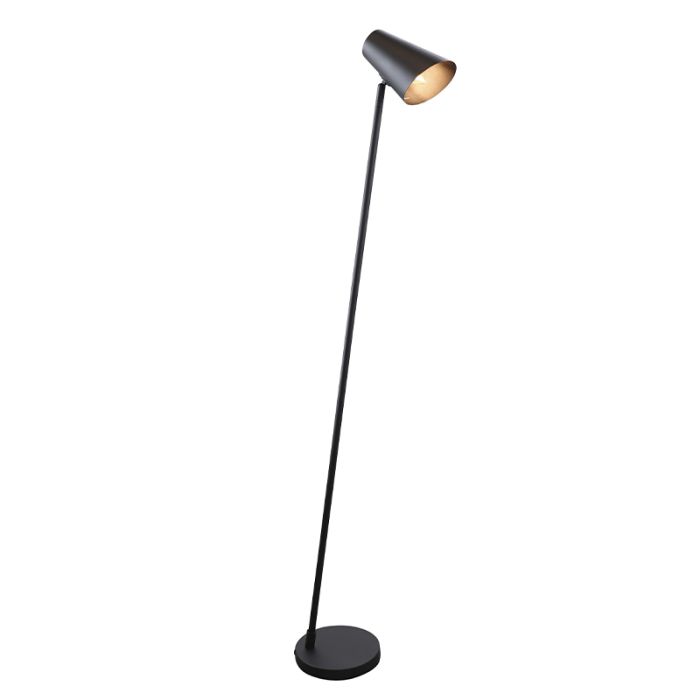Lampadaire noir moderne, Taro, avec interrupteur