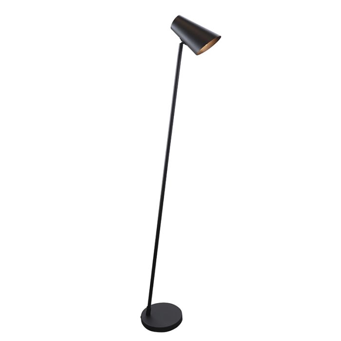 Lampadaire noir moderne, Taro, avec interrupteur