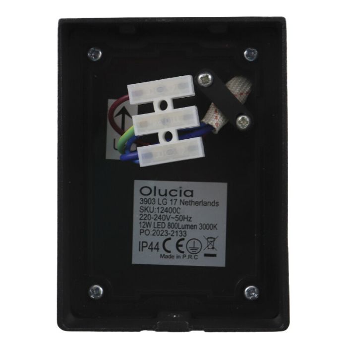 Luminaire extérieur noir moderne, Manel, 12W, 3000K LED, IP44