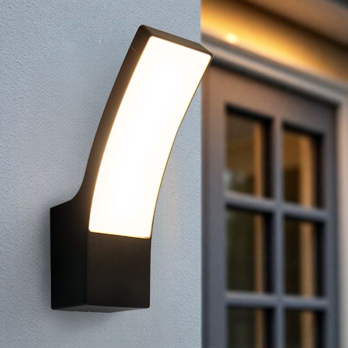 Luminaire extérieur noir moderne, Manel, 12W, 3000K LED, IP44