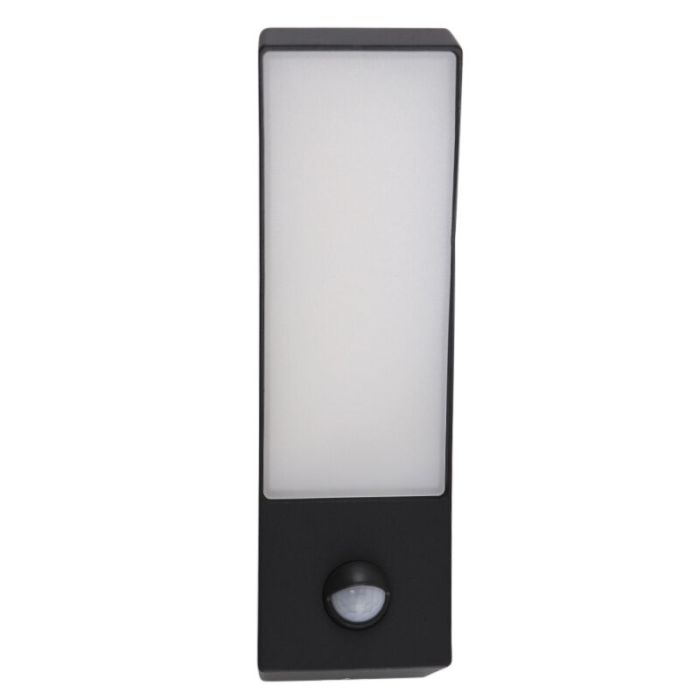 Applique extérieur avec détecteur de mouvement noire moderne, Manel, 12W, 3000K LED, IP44