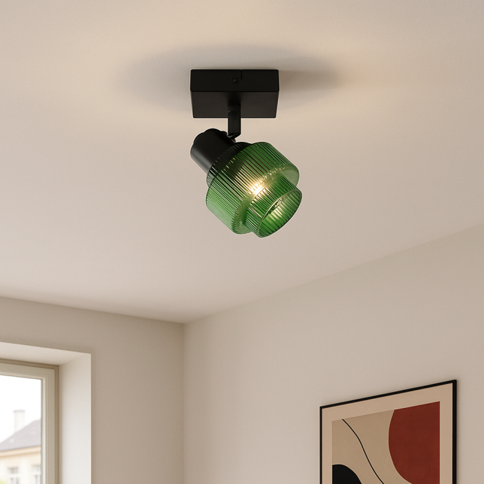 Spot plafond vert rétro, Paris