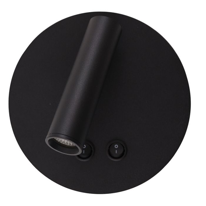 Applique murale noire moderne, Robbie, 10W, 4000K LED, avec interrupteur