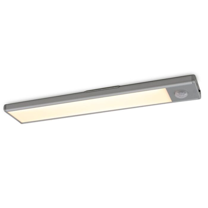 Lampe de placard en plastique argentée, Ilana, 1W, 3000K LED