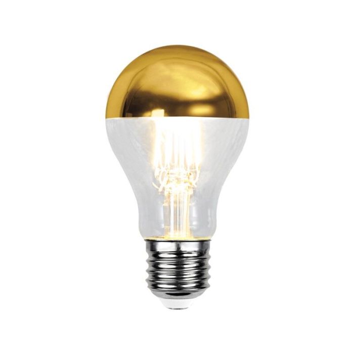 Ampoule calotte E27 gradable Malik, or, A60, 4,8W, 2700K, IP44