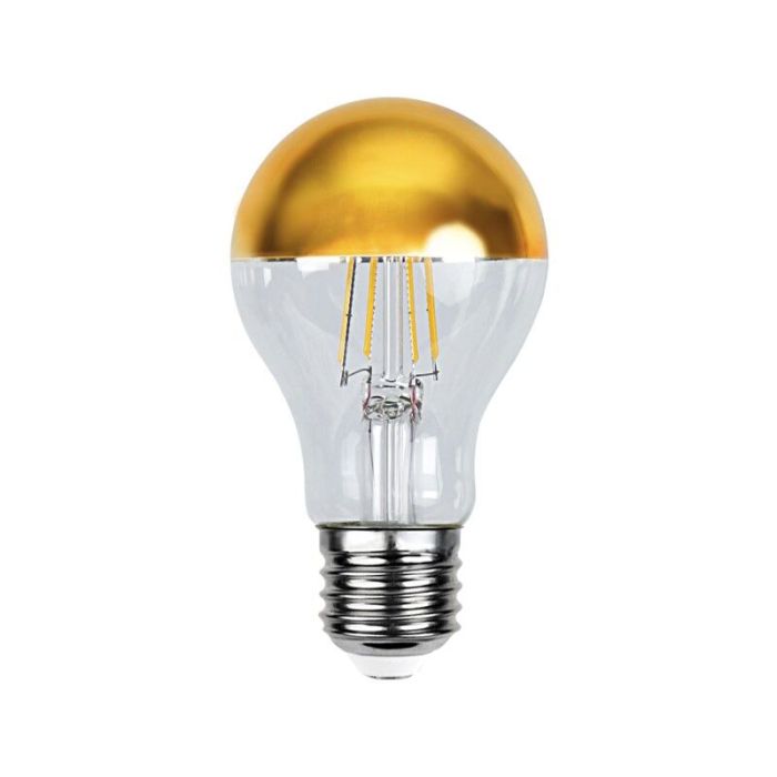 Ampoule calotte E27 gradable Malik, or, A60, 4,8W, 2700K, IP44